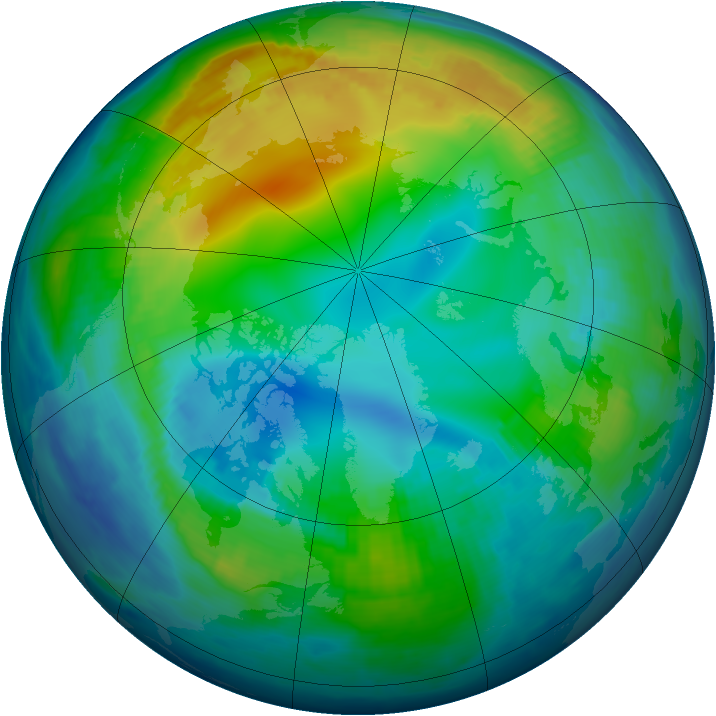 Arctic ozone map for 15 November 1998